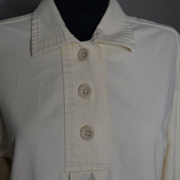 Gap Workforce Collection Cotton Pull Over Long Sleeve Ivory Chore Jacket Sz M - Picture 7 of 10